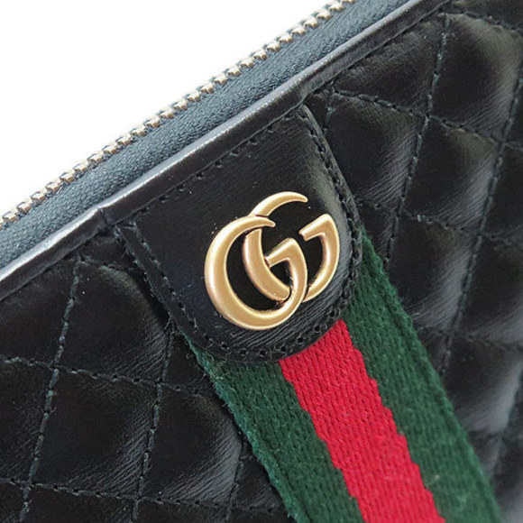 Gucci Wallet Web Stripe Quilted Black - Picture 5 of 5
